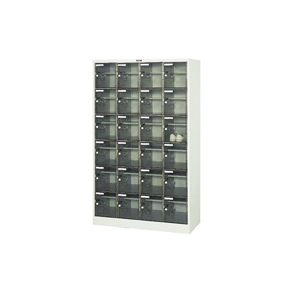 トラスコ TRUSCO オレンジブック 棚付シューズケース ロッカー 24人用 鍵なし ネオグレー SC-24WPC 520-9251