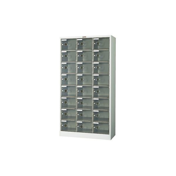 トラスコ TRUSCO オレンジブック シューズケース ロッカー 24人用 シリンダ錠式 ネオグレー SC-24PC-L 799-2335