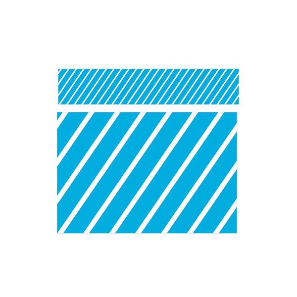 ビニール幕 店頭 ワゴン 什器 ストライプ 青 60cmX50m巻 PA8-8019