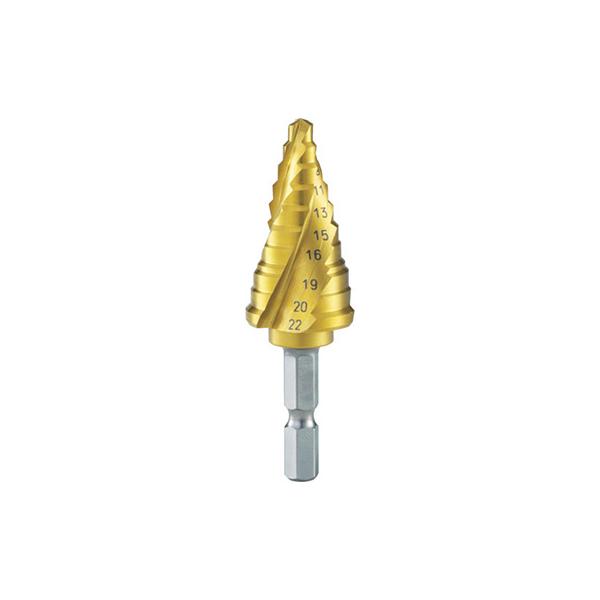 トラスコ TRUSCO オレンジブック 六角軸ステップドリル 3枚刃チタンコーティング 5〜22mm 3S-NMS-22G 352-1168