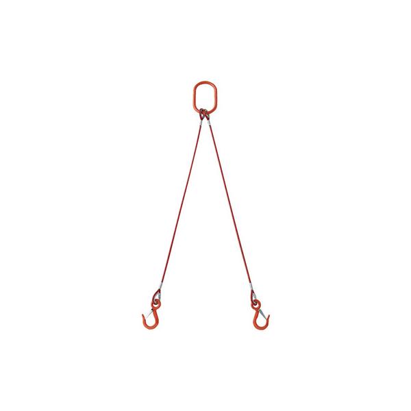 トラスコ TRUSCO 2本吊り玉掛けワイヤロープスリング カラー被覆付 アルミロックタイプ 黄透明 1m 1S TWSP2P9S1 216-8594