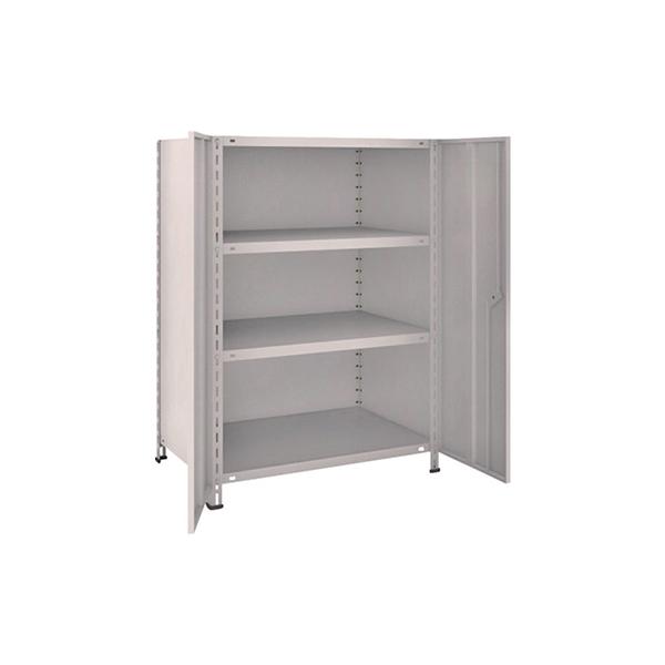 トラスコ TRUSCO スチールラック 軽量棚両開扉付 875×600×H1200 天地4段 ネオグレー 43W-T24 504-2879
