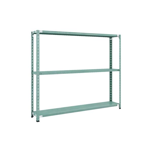 トラスコ TRUSCO CB型セミボルトレス軽量棚 1800×300×H1500 3段 グリーン CB-5633-GN 115-5145