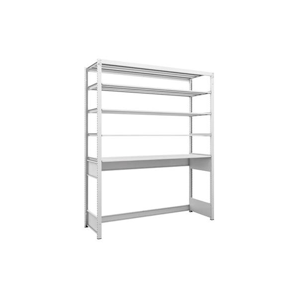 TRUSCO スチールラック K1型抗菌塗装高密度収納棚 ビンボックスH275X5個付追加棚板 W1550XD475 中受け付 ( K1-T54BA5S ) トラスコ中山(株) (メーカー取寄) TRUSCO スチールラック K1型抗菌塗装高密度収納棚 下段開放型