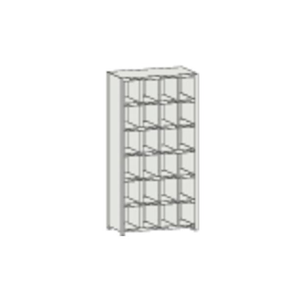 トラスコ TRUSCO KA型区分棚コボレ止め付 889×214×H1802 4列6段 KA-4060 504-1147