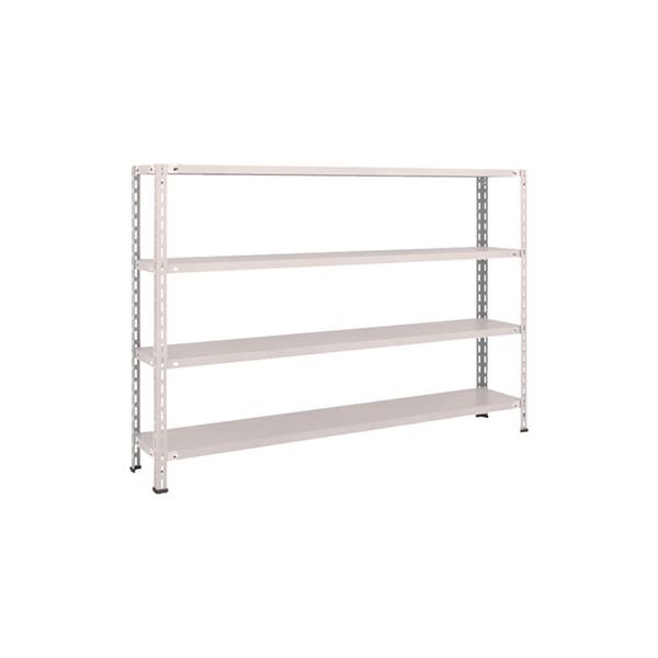 トラスコ TRUSCO スチールラック 軽量棚 中棚ボルトレス型1800×300×1200 4段 ネオグレー L46V-14 503-5384