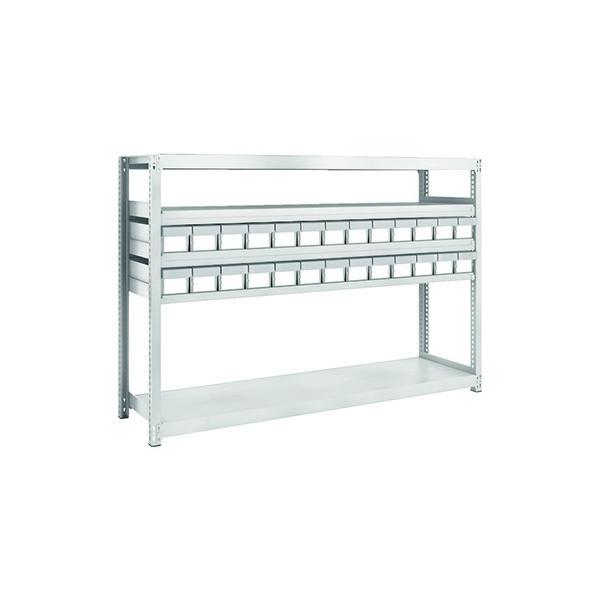 ■TRUSCO M2型軽中量棚 H1200 樹脂NG引出付 小X2大X12 M24635E2F12(8563243)[送料別途見積り][法人・事業所限定] □TRUSCO スチールラック M2型軽中量棚 H1200 樹脂NG引出付 小