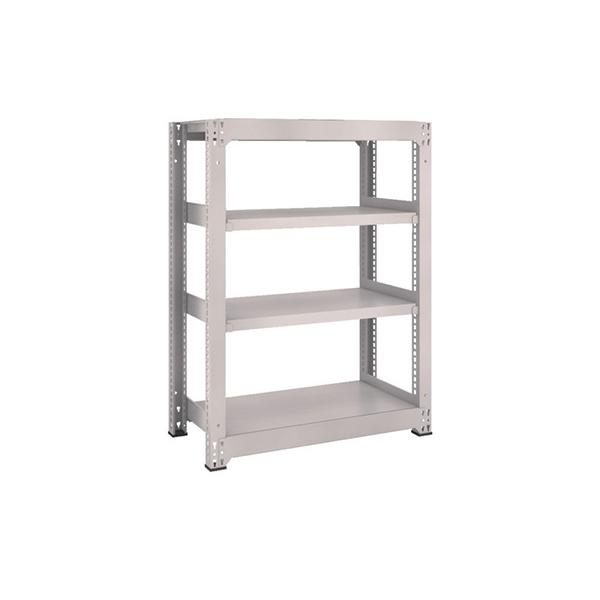 トラスコ TRUSCO スチール製中量ボルトレス棚 M3型 W900×D1121×H1200 4段 単体 ネオグレー M3-43124 856-3955