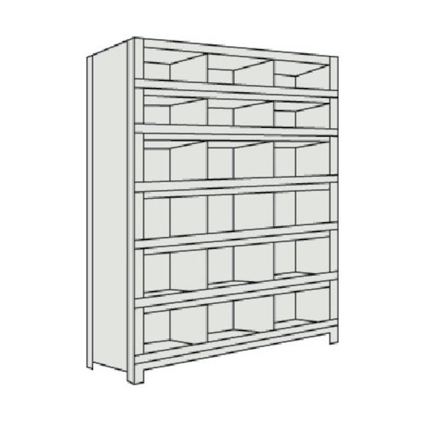 トラスコ TRUSCO スチール製軽量ボルト式棚 縦仕切前当付 W875×D300×H1800 3列6段 ネオグレー 63V-57 503-3861