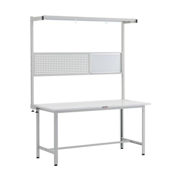 トラスコTRUSCO 軽荷重作業台300kgAE型 1500X750XH1948 ツールハンガーフルセット付 ホワイト AE-1500THFS 247-5824