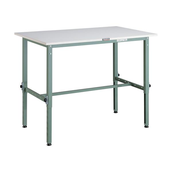 トラスコTRUSCO 軽荷重作業台高さ調節式（150kg）AEM型 900X750XH650〜950 基本タイプ グリーン色 AEM-0975 285-0966