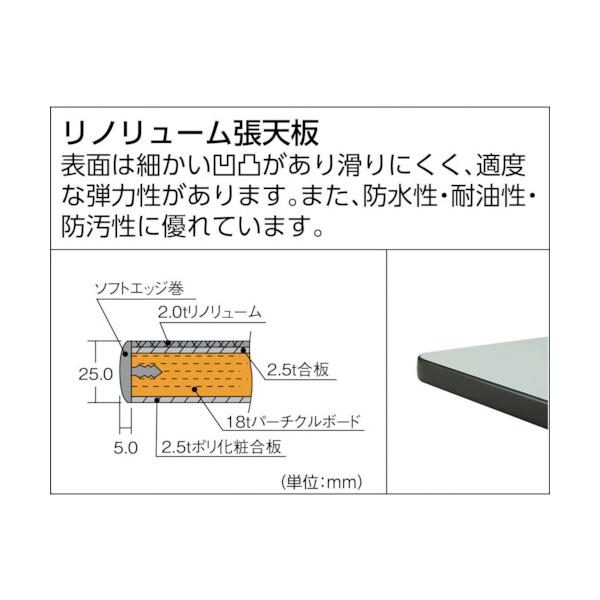 トラスコTRUSCO 中荷重作業台250kg1800X750XH846 φ100ウレタンキャスター ダークグレー AEWR-1875CU100 303-1586_2