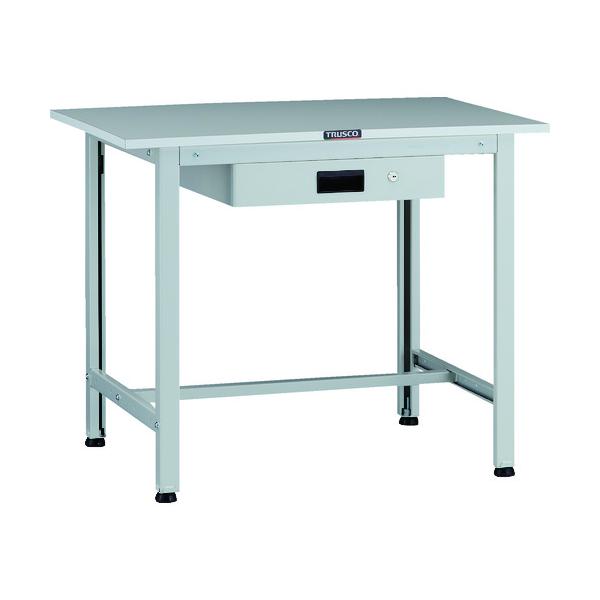 トラスコ TRUSCO 軽荷重作業台（200kg）AO型 900X600XH740 薄型1段引出付 ホワイト色 AOR-0960UDK1 137-1692