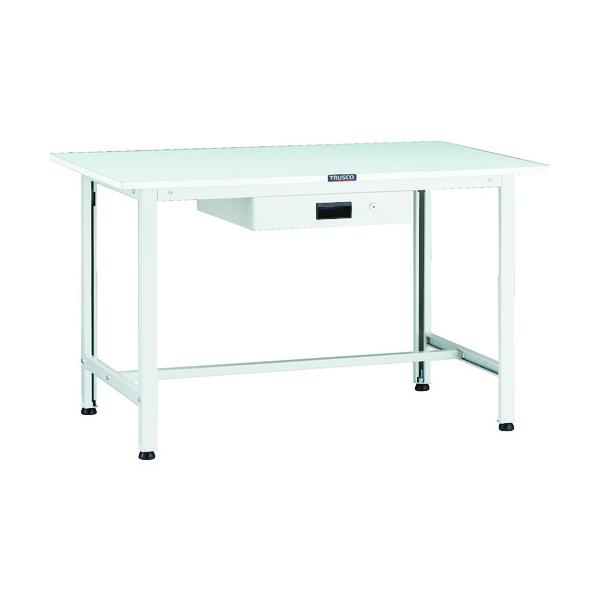 トラスコ TRUSCO 軽荷重作業台（200kg）AO型 1200X750XH740 薄型1段引出付 ホワイト色 AOR-1275UDK1 137-1695