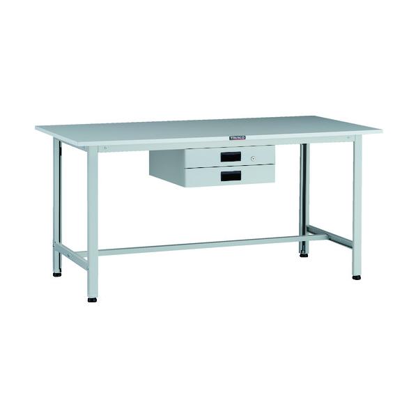トラスコ TRUSCO 軽荷重作業台（200kg）AO型 1500X600XH740 薄型2段引出付 ホワイト色 AOR-1560UDK2 137-1705