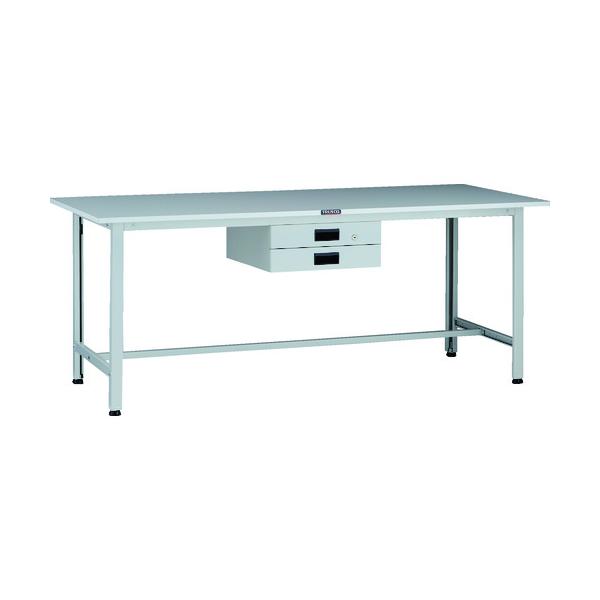 トラスコ TRUSCO 軽荷重作業台（200kg）AO型 1800X600XH740 薄型2段引出付 ホワイト色 AOR-1860UDK2 137-1707