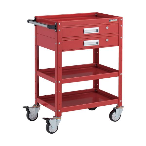 TRUSCO(トラスコ)　ツールワゴン　バーディワゴン　６００Ｘ４００ＸＨ８８０　深３段　１段仕切板付　ウレタン車輪　ヤンググリーン BDW-963F3S1U-YG トラスコ中山 ＴＲＵＳＣＯ BDW973VW ツールワゴン バーディワゴン