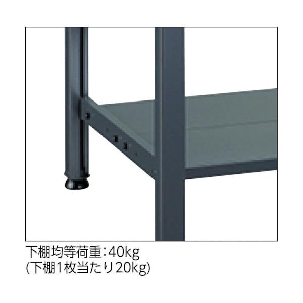 トラスコ TRUSCO オレンジブック 軽荷重作業台（250kg）BE型 1500X600XH740 下棚2枚付 ダークグレー色 BE-1560LT2 454-3700_4