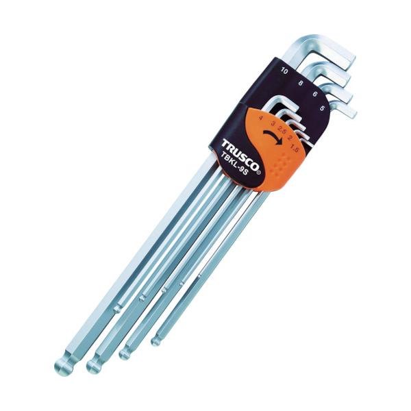 トラスコ中山 TRUSCO ボールポイント六角棒レンチ 首下ショートロングタイプ 9本セット TBKL-9S 389-7001