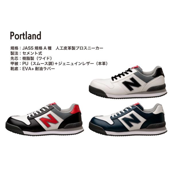 安全靴 ニューバランス 限定カラー 在庫品 紐タイプ ローカット メンズ 作業靴 ワーキングシューズ ポートランド PL-414GL 27.5cm ネイビー_1