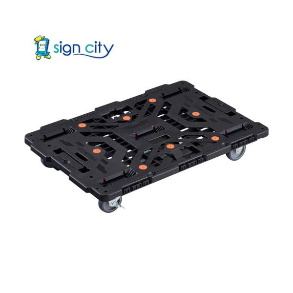 トラスコ TRUSCO 連結式樹脂製平台車 ビートル 900X600 自在3輪 内2輪ストッパー付 BT900J3S2-E100 236-0496