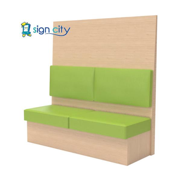 トラスコ TRUSCO ミーティングベンチシングル H1500XW1200XD575木目ナチュラル 生地レザーグリーン MBS54NLGR 557-3257