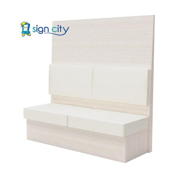 トラスコ TRUSCO ミーティングベンチシングル H1500XW1200XD575木目ホワイト 生地レザーホワイト MBS54WLW 557-3253