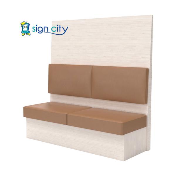 トラスコ TRUSCO ミーティングベンチシングル H1500XW1800XD510木目ホワイト 生地レザーブラウン MBS56WLBR 557-3255