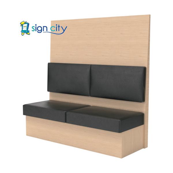 トラスコ TRUSCO ミーティングベンチシングル H1800XW1200XD575木目ナチュラル 生地レザーブラック MBS64NLBK 555-0520