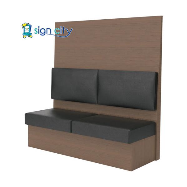 トラスコ TRUSCO ミーティングベンチシングル H1800XW1800XD510木目タークブラウン生地レザーブラック MBS66DBLBK 555-0504