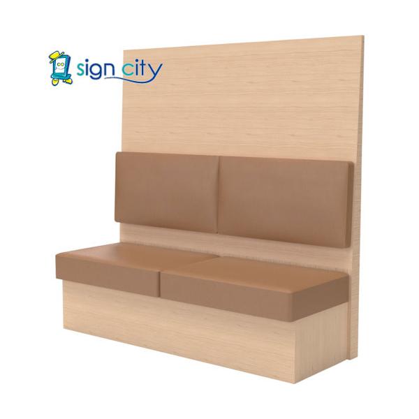 トラスコ TRUSCO ミーティングベンチシングル H1800XW1800XD510木目ナチュラル 生地レザーブラウン MBS66NLBR 555-0501