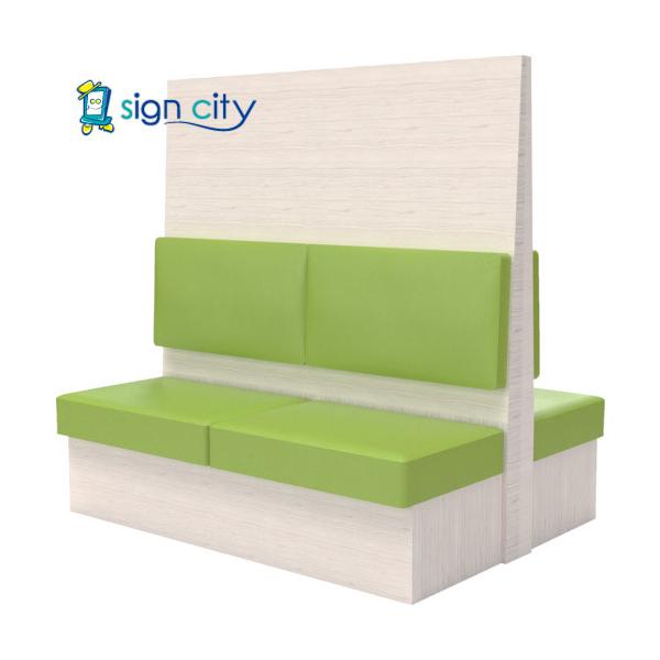 トラスコ TRUSCO ミーティングベンチダブル H1500XW1200XD1150木目ホワイト 生地レザーグリーン MBW54WLGR 556-8052