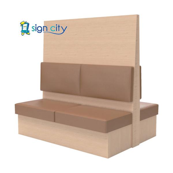 トラスコ TRUSCO ミーティングベンチダブル H1500XW1800XD960木目ナチュラル 生地レザーブラウン MBW56NLBR 556-8050