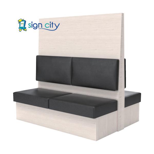 トラスコ TRUSCO ミーティングベンチダブル H1800XW1200XD1150木目ホワイト 生地レザーブラック MBW64WLBK 557-4010