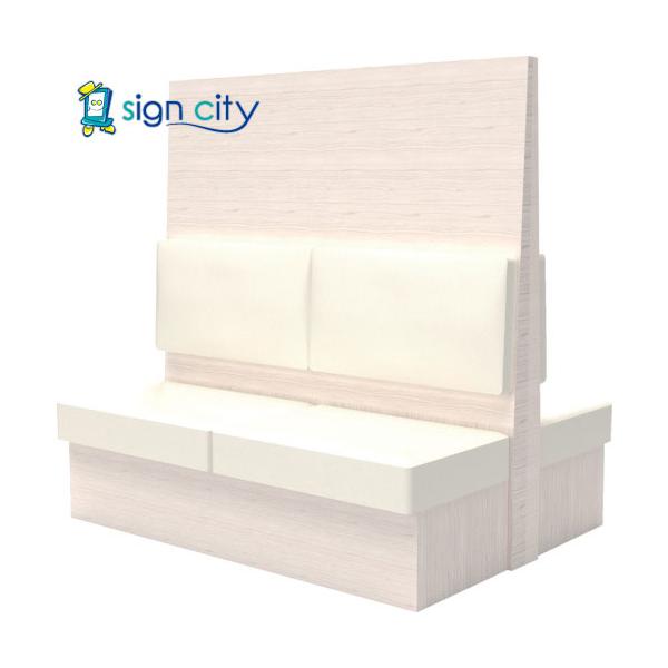 トラスコ TRUSCO ミーティングベンチダブル H1800XW1800XD960木目ホワイト 生地レザーホワイト MBW66WLW 557-4020