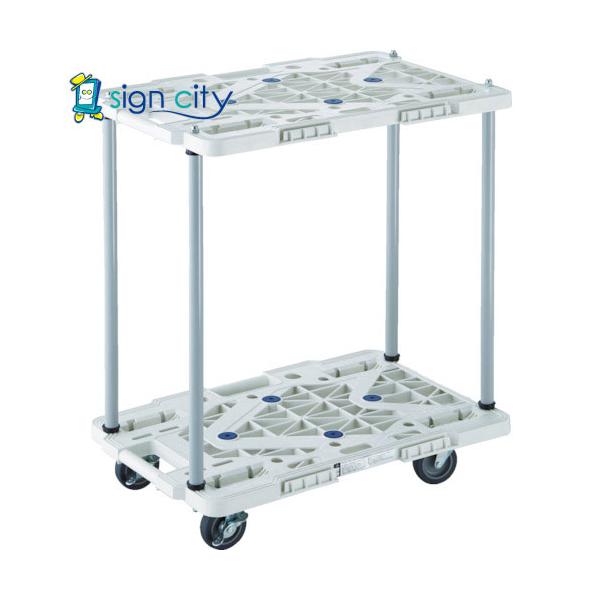 トラスコ TRUSCO 樹脂製台車 2段式ルートバン 600X400 ハンドル無 ストッパー付 黒 MPK-6020S-BK 854-9268