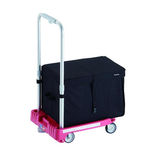 トラスコ TRUSCO 樹脂台車 カルティオミニ weego 省音車輪 ピンク ストッパー付 THブレーキ付 WP-2G-P-JS-THB 194-8174