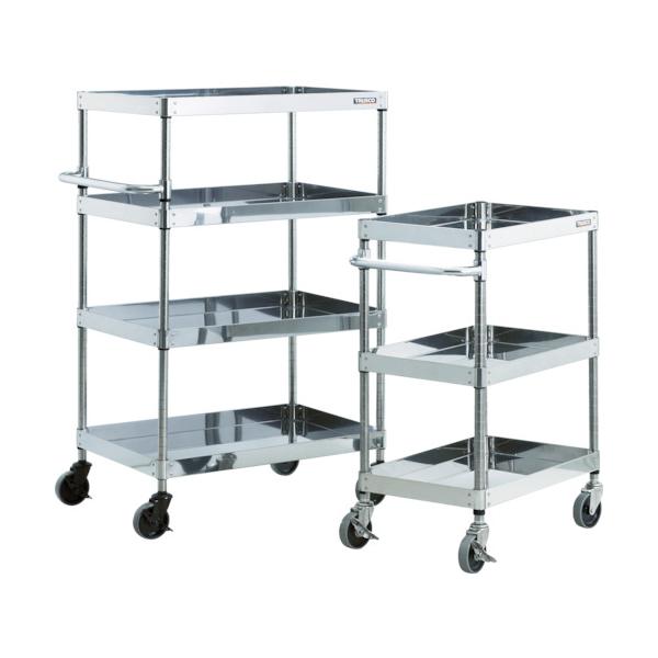 TRUSCO ステンレスワゴン クリーンフェニックスワゴン SUS304 W750×D500×H1200 4段 スチール金具 ( CPE3-1274 ) ＴＲＵＳＣＯ ステンレスワゴン クリーンフェニックスワゴン