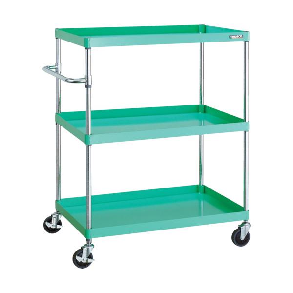 トラスコ TRUSCO ツールワゴン フェニックスワゴン 省音 900X600XH1200 3段 ヤンググリーン PEW-1293-YG 488-2032