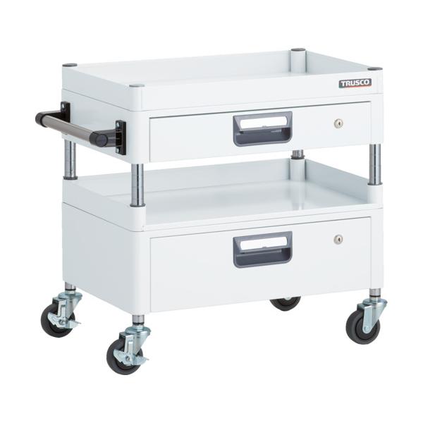 TRUSCO ツールワゴン フェニックスワゴン 省音 600X400XH880 引出付 ヤンググリーン ▼488-3993 PEW-962VWZ-YG 1台 □TRUSCO ツールワゴン フェニックスワゴン 省音 750X500XH740 2段引出