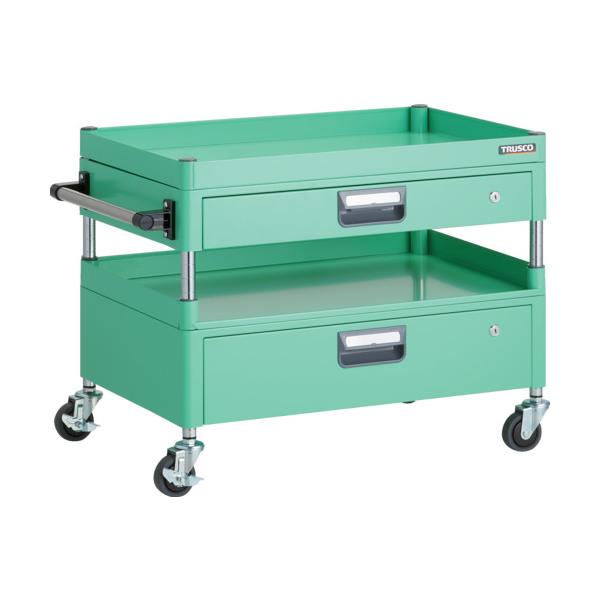 トラスコ TRUSCO ツールワゴン フェニックスワゴン 省音 750X500XH600 引出 3方棚板付 YG PEW-671H1VZ-YG 161-4403