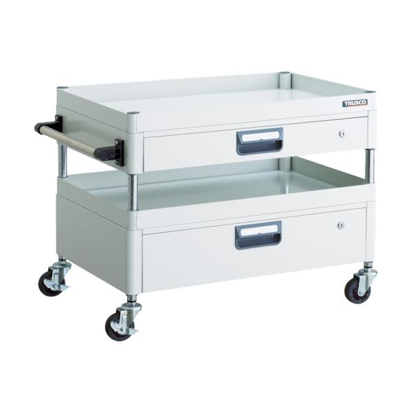 トラスコ TRUSCO ツールワゴン フェニックスワゴン 省音 750X500XH600 引出付 ホワイト PEW-672VZ-W 488-2717