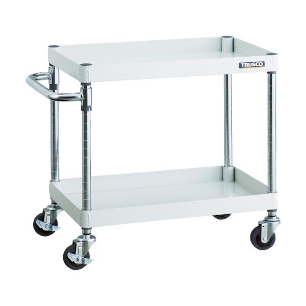 トラスコ TRUSCO ツールワゴン フェニックスワゴン 省音 750X500XH600 2段 ホワイト PEW-672-W 488-2733