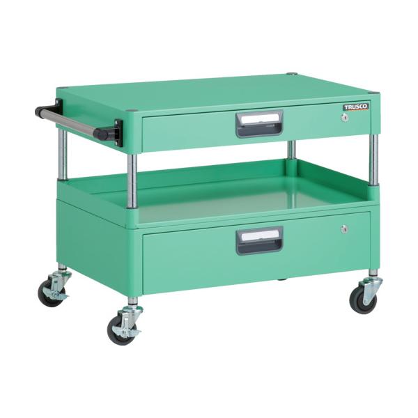 トラスコ TRUSCO ツールワゴン フェニックスワゴン 省音 750X500XH600 引出付 3方棚板付 YG PEW-67H1VZ-YG 160-7775