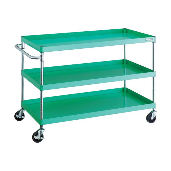 トラスコ TRUSCO ツールワゴン フェニックスワゴン 省音 1200X600XH880 3段 ヤンググリーン PEW-9123-YG 488-3896