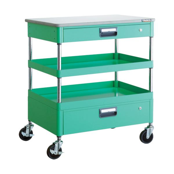 トラスコ TRUSCO ツールワゴン フェニックスワゴン 省音 750X500XH880 引出 天板 YG PEW-972VZT-YG 488-4736