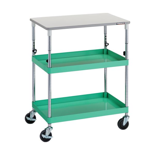 トラスコ TRUSCO ツールワゴン フェニックスワゴン 省音 750X500XH880〜1130 天板付 YG PEW-A972T-YG 149-7653