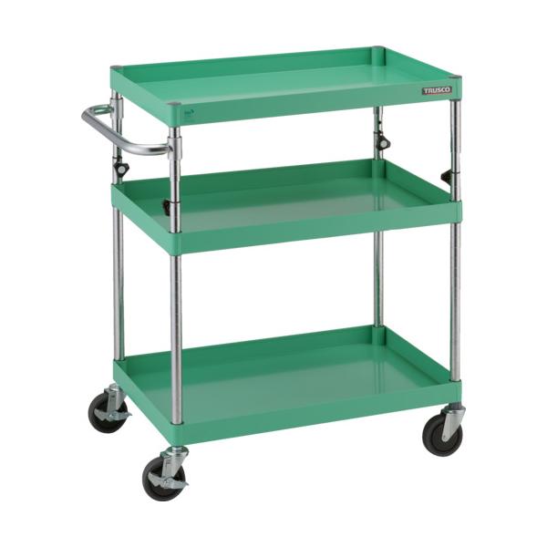 トラスコ TRUSCO ツールワゴン フェニックスワゴン 省音 750X500XH880〜1130 3段 YG PEW-A973-YG 819-5151