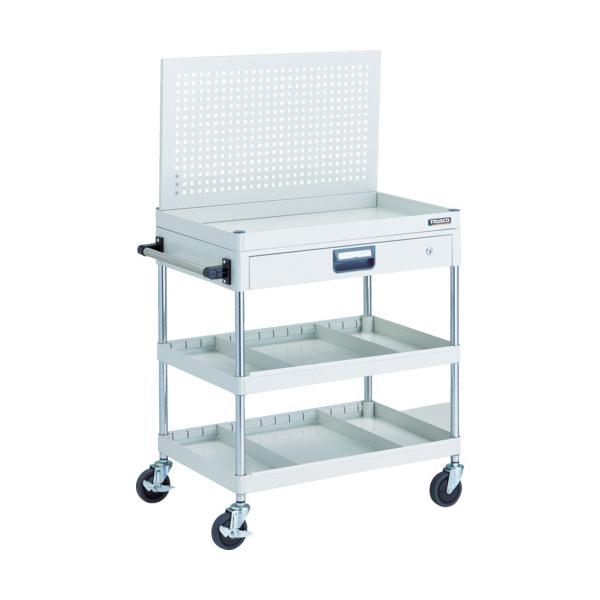 トラスコ TRUSCO ツールワゴン フェニックスワゴン 省音 750X500仕切2段引出上部パンチングパネルW色 PEW-P973ZS2-W 116-3441