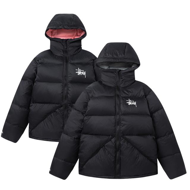 Stussy フード付きダウンジャケット Lサイズ Stussy 黒いダウン